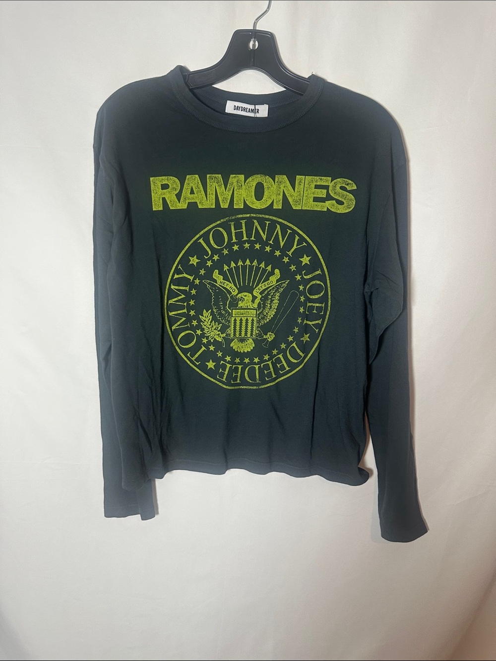 Daydreamer dark gray Long-Sleeve Ramones Tee with Neon Green Logo